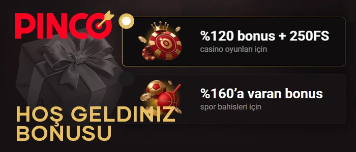 Türkiye'den yeni Pinco oyuncuları için hoş geldin bonusu hakkında