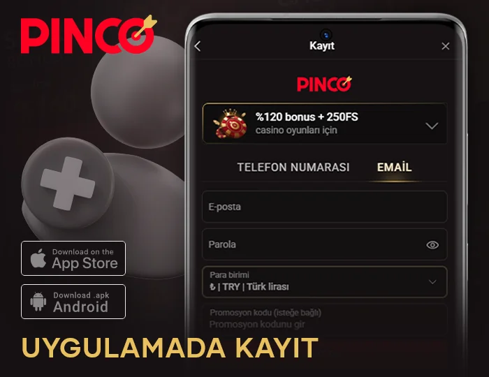 Pinco mobil uygulamasında kayıt - kılavuz